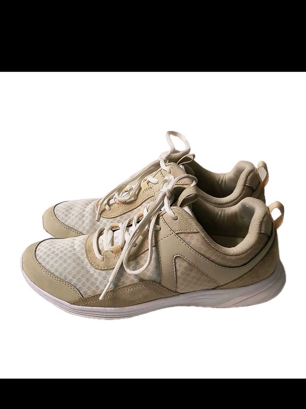 Vionic Chance Sneakers Size 9.5 Women’s Beige Tan Walking Shoes Orthotic Support